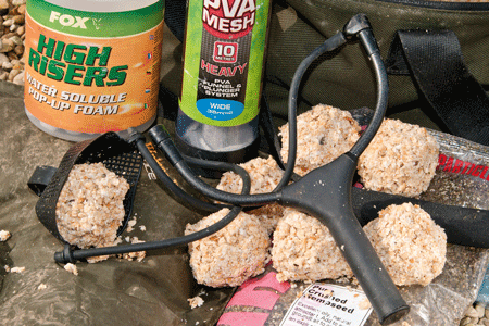 12. With a decent groundbait catty or sling shot on a spare rod these balls can be fed easily and quickly to build a baited area. Although I’ve not used a sling shot on a spare rod I am confident they could be fed at 100 yards or more. Get the bread balls right and they either explode on impact with the water, showering bread around the rig or break up on the way down through the water, keeping carp grubbing for long periods. Different and brilliant!