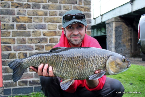 Angler's Mail sub-editor Ben Hervey-Murray with his prized chub.