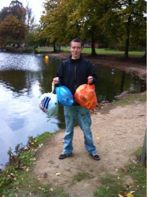 Mail reader Connor Tierney picks up litter from his local lake - do you bag up what you see, even if it's not yours?