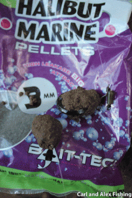 Carl's bait of choice on a murky river, 10mm pellet wrapped in halibut pellet paste