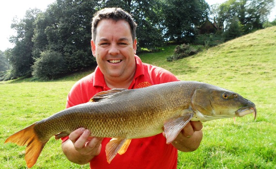 Pallatrax man Jez Brown with a Wye barbel