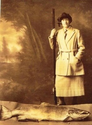 The British salmon record holder remains Georgina Ballantine for her 64 lb giant.