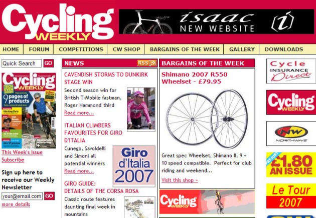 CW website homepage