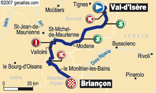 Tour de France 2007 stage 9 map small