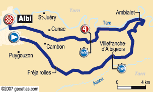 Tour de France 2007 stage 13 map small