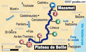 Tour de France 2007 stage 14 map small