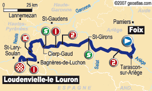 Tour de France 2007 stage 15 map small