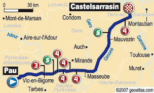 Tour de France 2007 Stage 17 map small