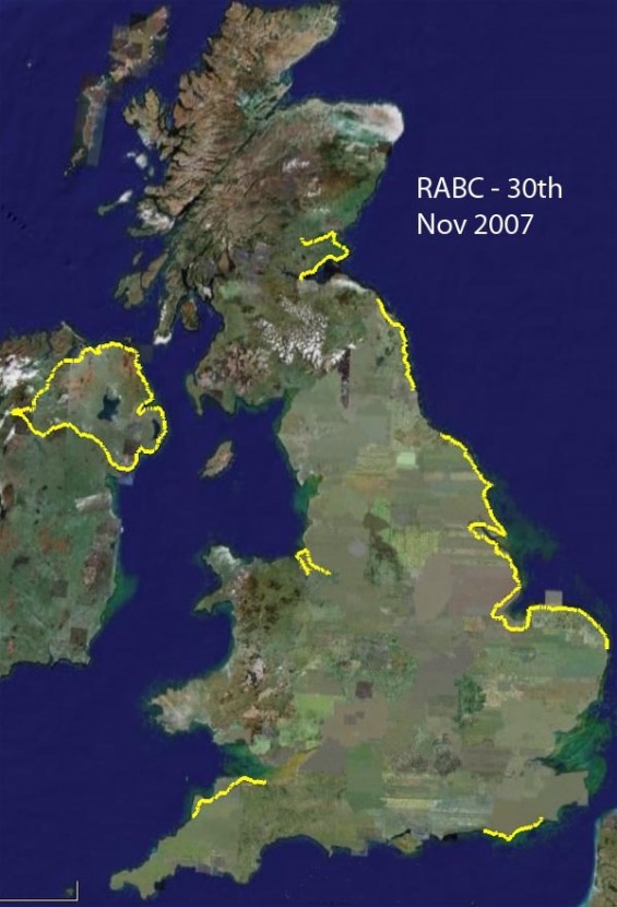 Ride Around Britain's Coast map