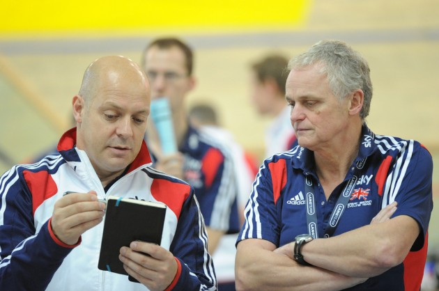 David Brailsford and Steve Peters, European Track Championships 2010, day two