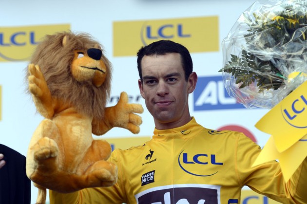 Richie Porte on podium, Paris-Nice 2013, stage six