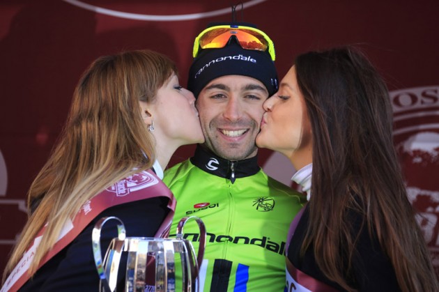 Moreno Moser on the podium, Strade Bianche 2013