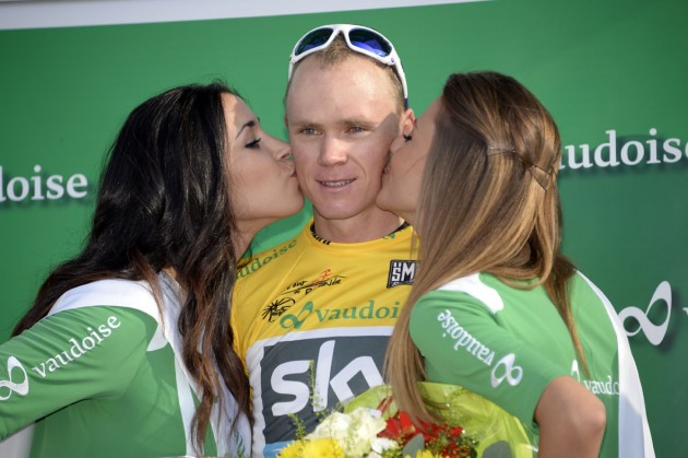 Chris Froome leads, Tour de Romandie 2013, stage two