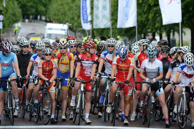 Women's start line, British road race national championships 2013
