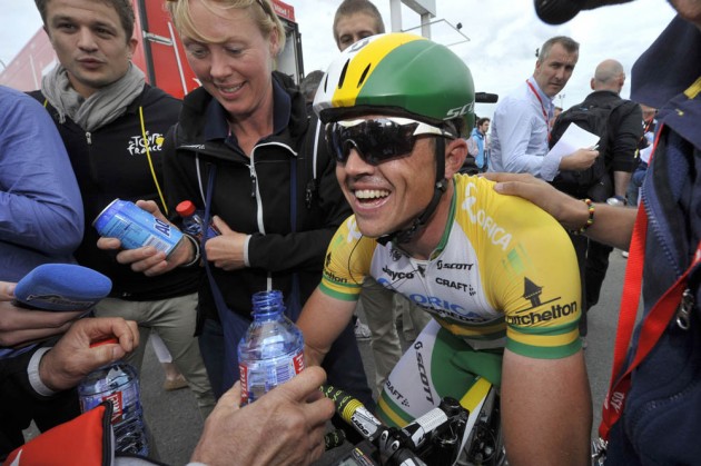 Simon Gerrans pictured after winning the 2014 Liege - Bastogne - Liege