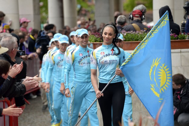Astana at the team presentation of the 2014 Giro d'Italia