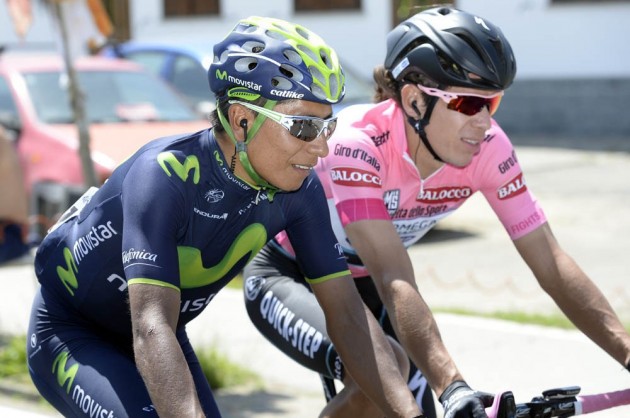 Nairo Quintana and Rigoberto Uran on stage thirteen of the 2014 Giro d'Italia