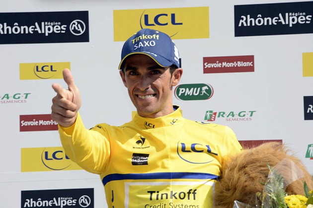 Alberto Contador on stage seven of the 2014 Criterium du Dauphine