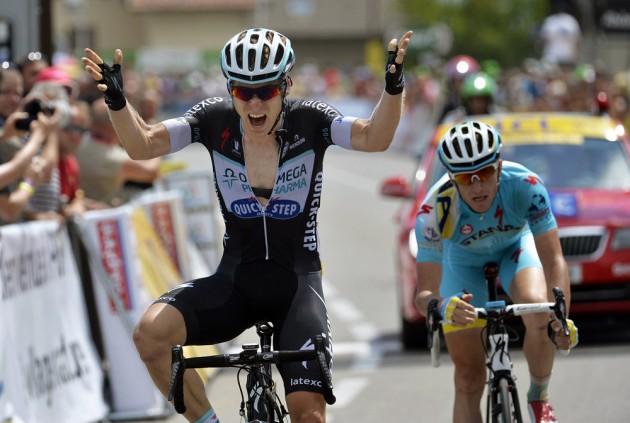Jan Bakelandts wins stage six of the 2014 Criterium du Dauphine