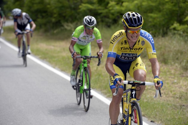 Nicholas Roche escapes on stage eleven of the 2014 Giro d'Italia