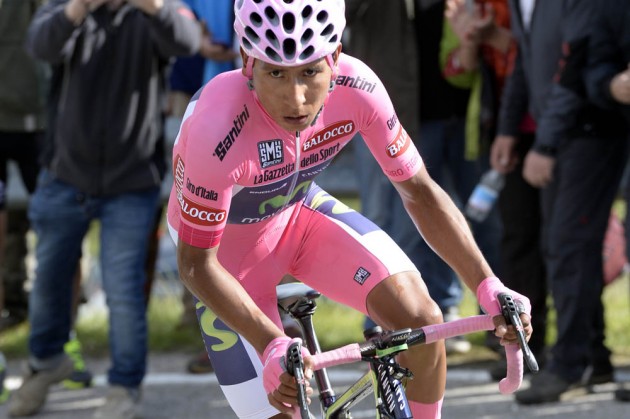 Nairo Quintana on stage nineteen of the 2014 Giro d'Italia