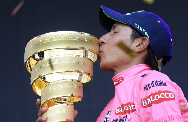 Nairo Quintana on stage twenty-one of the 2014 Giro d'Italia