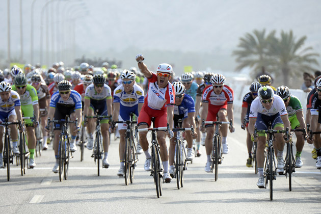 Alexander Kristoff wins stage two of the 2014 Tour of Oman