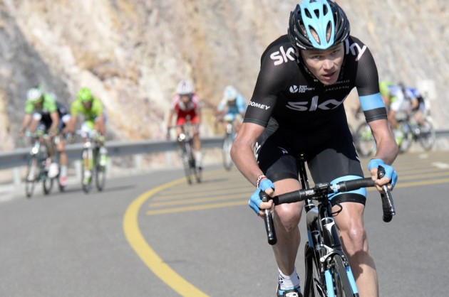 Chris Froome attacks on stage four of the 2014 Tour of Oman