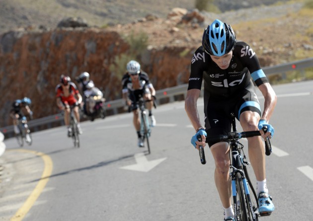 Chris Froome attacks on stage five of the 2014 Tour of Oman