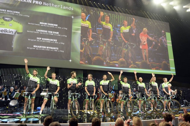 The Belkin team poses before the 2014 Tour de France