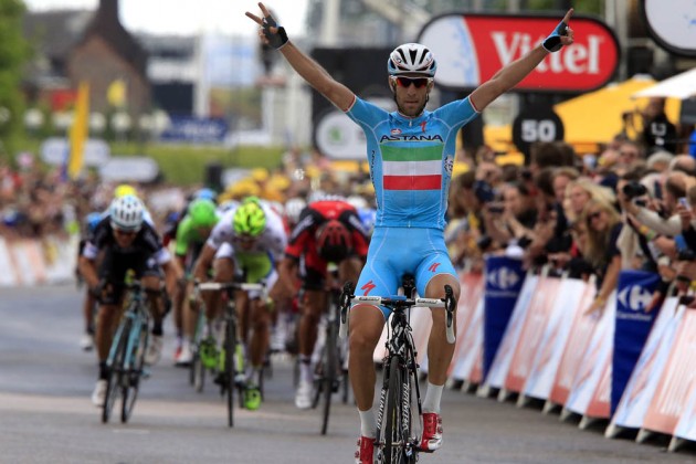 Vincenzo Nibali wins stage two of the 2014 Tour de France