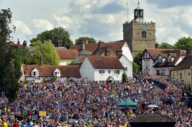 The peloton on stage three of the 2014 Tour de France