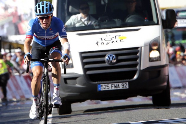 Andrew Talansky finishes last on stage eleven of the 2014 Tour de France