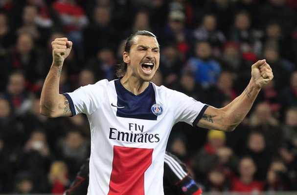 Zlatan Ibrahimovic celebrates another goal for Paris Saint-Germain.