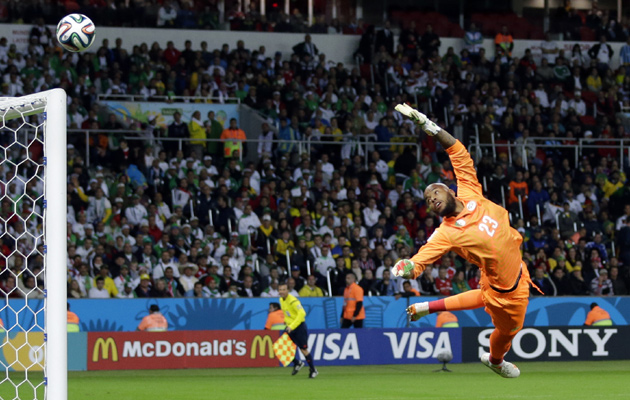 Algeria's goalkeeper Rais MÂ’Bolhi