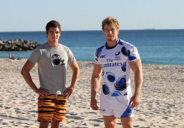 David Pocock with Reif Myers who designed the charity strip
