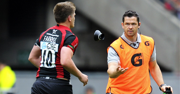 Proud moment: Dad Andy Farrell with son Owen Farrell at Twickenham