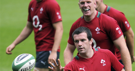 Paul O'Connell and Gordon D'Arcy during training