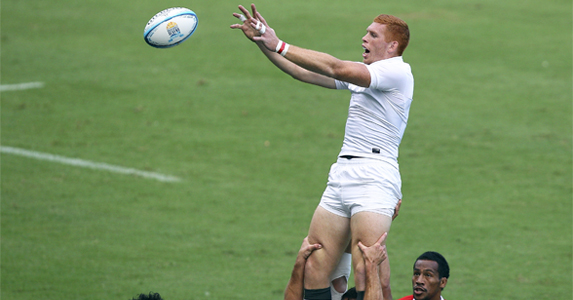 James Rodwell up in the line out against Tonga