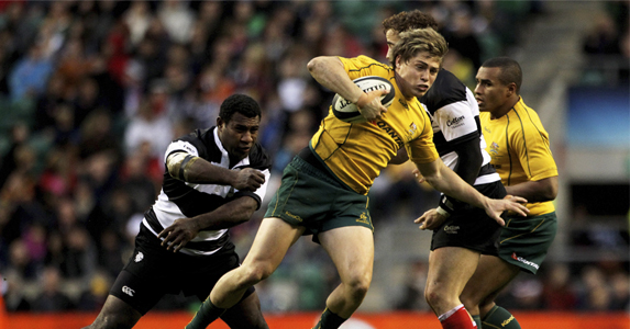 James O’Connor, here eluding Seru Rabeni, has given the Wallabies a genuine new option at fly-half