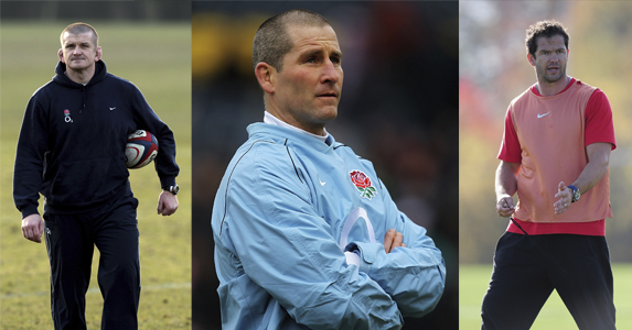 England interim coaching staff: (L-R) Graham Rowntree, Stuart Lancaster and Andy Farrell