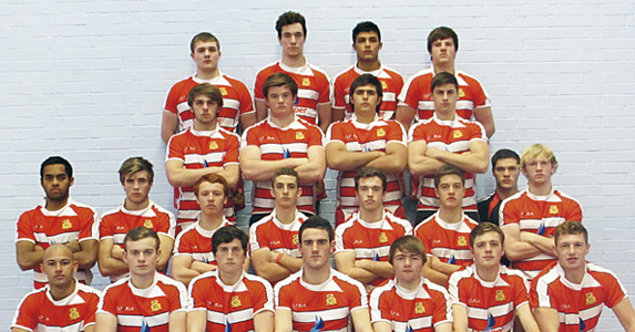 Front row (from left): S Meyers, M Di Ponio, J Tarrant, G Carroll (c), A Beckett, C Lord, C Hayes-Burt. Second row: G Wacokecoke, L Waddleton, C Dobinson, J Richards, E Wright, D Lewis, R Crowley-Power (dark top), A Cooper. Third row: G Hutchings, C Adams, J Willer, M Stanway. Back row: J Palmer, G Murray, L Ludlam, A Broom.