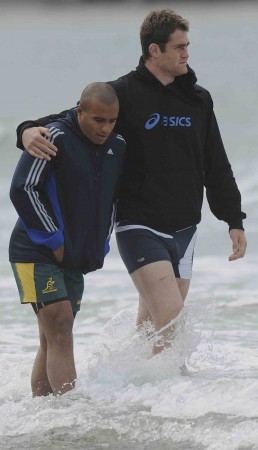 Genia and Horwill enjoy some time out during the 2011 RWC