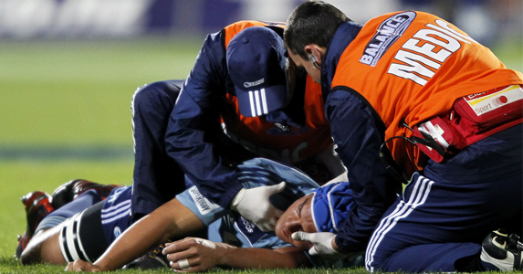 Head knock: Benson Stanley (above) suffered a concussion during the Crusaders match