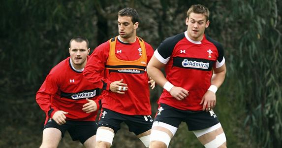 Wales trio Owens, Warburton and Lydiate in training today