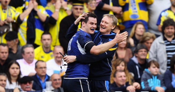 Multiple success: Joe Schmidt (r) has led Leinster to two Heineken Cups in two years