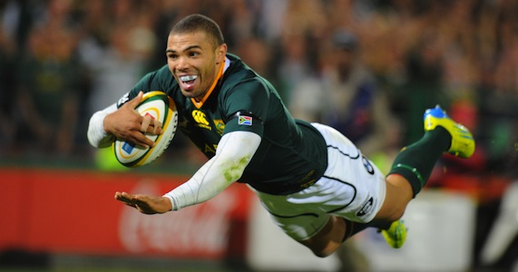 Flying form: Bryan Habana scored a hat-trick against Australia last weekend