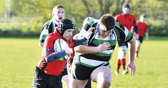 Run for your life! Pershore skipper Andy Jenkinson shows his pace against Woodrush