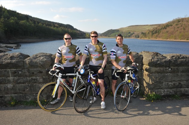Get on your bike and ride: three of the airmen take a break