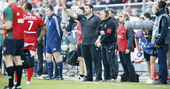 Too involved: Olivier Azam directs Toulon from the sidelines